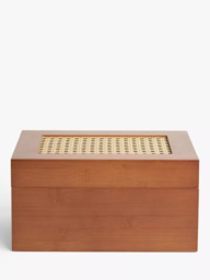 John Lewis Poly Rattan and Bamboo Storage Box, Cherry Wood - thumbnail 3
