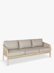 KETTLER Cora 3-Seater Garden Sofa, FSC-Certified (Acacia Wood), Smoke White