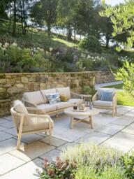 KETTLER Cora 3-Seater Garden Sofa, FSC-Certified (Acacia Wood), Smoke White - thumbnail 6
