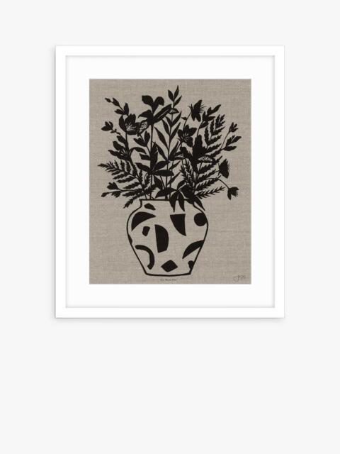 John Lewis Jan Jay 'Iris Floral Vase' Framed Print & Mount, 63.5 x 53.5cm, Black/Brown - image 1