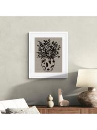 John Lewis Jan Jay 'Iris Floral Vase' Framed Print & Mount, 63.5 x 53.5cm, Black/Brown - thumbnail 2