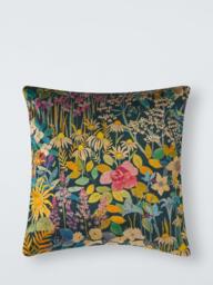 Liberty London Faria Flowers Cushion, Lichen - thumbnail 1