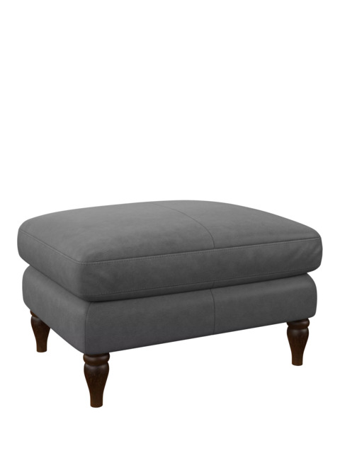 John Lewis Camber Leather Footstool, Dark Leg - image 1