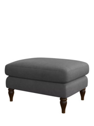 John Lewis Camber Leather Footstool, Dark Leg - thumbnail 4