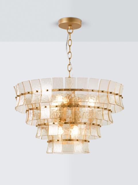 John Lewis Featherstan Glass Large Pendant Ceiling Light, Champagne - image 1