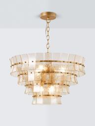 John Lewis Featherstan Glass Large Pendant Ceiling Light, Champagne - thumbnail 1