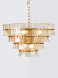 John Lewis Featherstan Glass Large Pendant Ceiling Light, Champagne - thumbnail 4