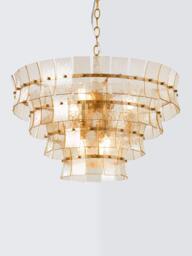 John Lewis Featherstan Glass Large Pendant Ceiling Light, Champagne - thumbnail 3