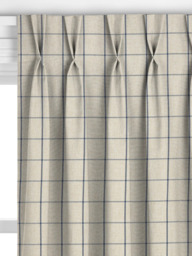 John Lewis Classic Check Made to Measure Curtains or Roman Blind, Lake Blue - thumbnail 4