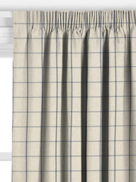 John Lewis Classic Check Made to Measure Curtains or Roman Blind, Lake Blue - thumbnail 2