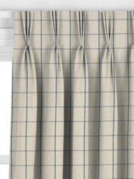 John Lewis Classic Check Made to Measure Curtains or Roman Blind, Lake Blue - thumbnail 6
