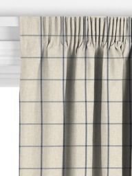 John Lewis Classic Check Made to Measure Curtains or Roman Blind, Lake Blue - thumbnail 3
