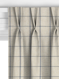John Lewis Classic Check Made to Measure Curtains or Roman Blind, Lake Blue - thumbnail 5