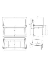 John Lewis Calgary Dining Bench, Mocha - thumbnail 2