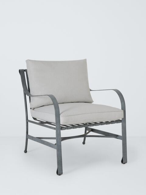 John Lewis Ribbon Metal Garden Lounge Chair, Grey - image 1