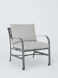 John Lewis Ribbon Metal Garden Lounge Chair, Grey