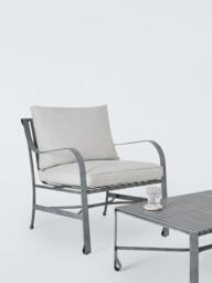 John Lewis Ribbon Metal Garden Lounge Chair, Grey - thumbnail 5