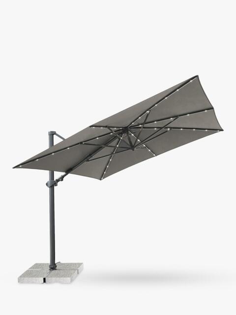 KETTLER Orion LED Aluminium Cantilever Square Parasol & Base, 3m - image 1