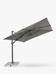 KETTLER Orion LED Aluminium Cantilever Square Parasol & Base, 3m