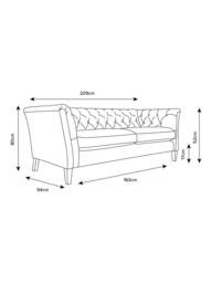 Laura Ashley Chatsworth Large 3 Seater Sofa, Oak Leg - thumbnail 4