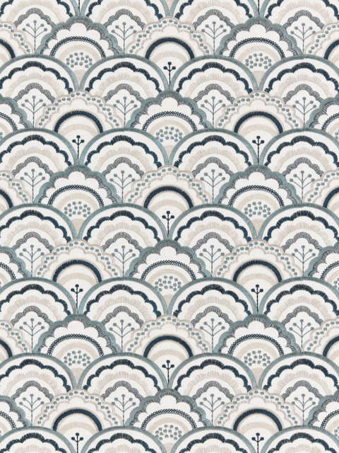John Lewis Astra Embroidered Made to Measure Curtains or Roman Blind, Agave - image 1