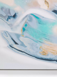John Lewis Hand Painted Abstract Marbled Framed Canvas, 90 x 120cm, Blue/Gold - thumbnail 3