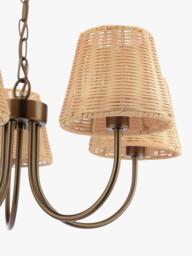 Laura Ashley Hasfield 5 Arm Rattan Pendant Ceiling Light, Antique Bronze - thumbnail 4