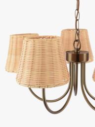 Laura Ashley Hasfield 5 Arm Rattan Pendant Ceiling Light, Antique Bronze - thumbnail 3