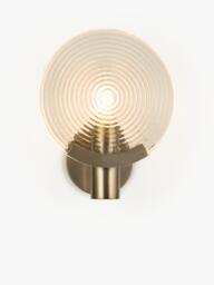 John Lewis Cast Glass Disc Wall Light, Antique Bronze - thumbnail 1
