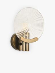 John Lewis Cast Glass Disc Wall Light, Antique Bronze - thumbnail 3