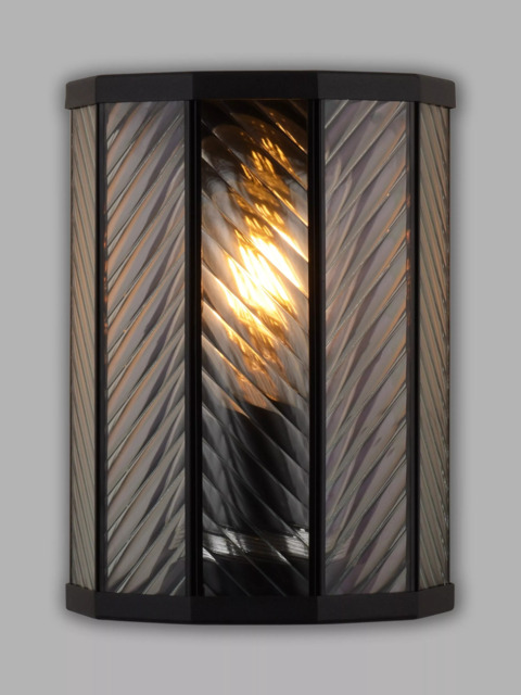John Lewis Herringbone Glass Outdoor Wall Light, Clear/Black - image 1