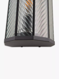 John Lewis Herringbone Glass Outdoor Wall Light, Clear/Black - thumbnail 6