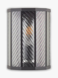 John Lewis Herringbone Glass Outdoor Wall Light, Clear/Black - thumbnail 3