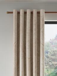John Lewis Cecilia Pair Lined Eyelet Curtains, Gold Marshmallow