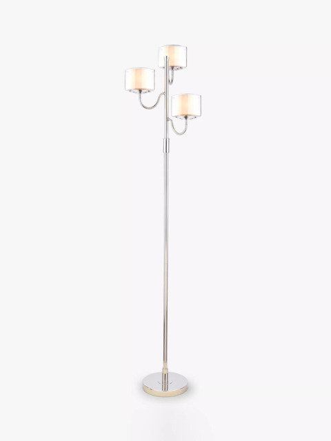 Laura Ashley Southwell Floor Lamp, 3 Arms, Satin Nickel - image 1