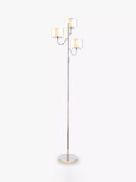Laura Ashley Southwell Floor Lamp, 3 Arms, Satin Nickel - thumbnail 1