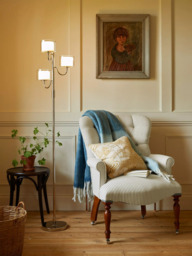 Laura Ashley Southwell Floor Lamp, 3 Arms, Satin Nickel - thumbnail 6