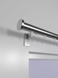 John Lewis Made to Order Select Gliding Curtain Pole with Disc Finial, Wall Fix, Dia.30mm - thumbnail 2