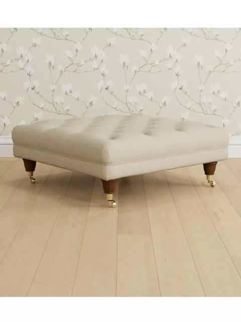 Laura Ashley Gloucester Footstool, Teak Leg - image 1