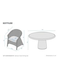 KETTLER Genoa Woven 6-Seater Round Garden Dining Table & Chairs Set, Natural - thumbnail 5