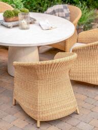 KETTLER Genoa Woven 6-Seater Round Garden Dining Table & Chairs Set, Natural - thumbnail 4