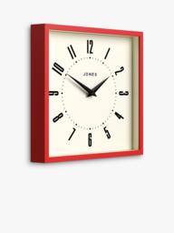 Jones Clocks Box Analogue Wall Clock, Engine Red - thumbnail 2