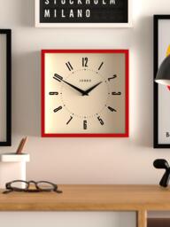 Jones Clocks Box Analogue Wall Clock, Engine Red - thumbnail 3