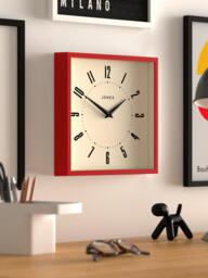 Jones Clocks Box Analogue Wall Clock, Engine Red - thumbnail 4