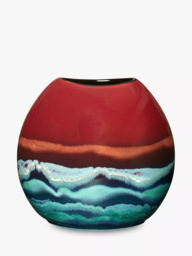 Poole Pottery Horizon Earthenware Purse Vase, H20cm, Red/Multi - thumbnail 1