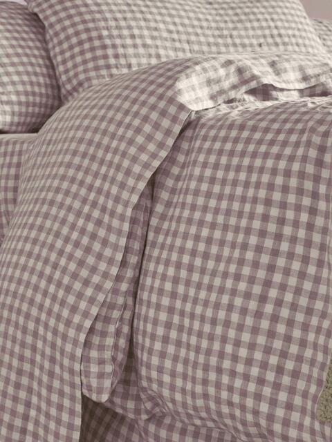 Piglet in Bed Gingham Linen Blend Flat Sheet - image 1