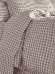 Piglet in Bed Gingham Linen Blend Flat Sheet