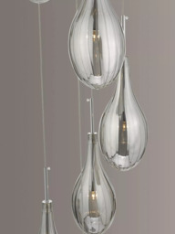 Där Seta 6 Glass Pendant Cluster Ceiling Light, Polished Chrome - thumbnail 4