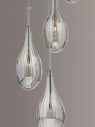 Där Seta 6 Glass Pendant Cluster Ceiling Light, Polished Chrome - thumbnail 3