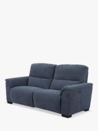 John Lewis Unwind Large 3 Seater Power Recliner Sofa, Blue Chenille - thumbnail 4